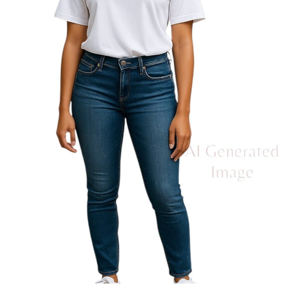 Joe's Jeans HAYLEY SKINNY ANKLE  Medium Wash Mid Rise Pocket Blue Jean Sz W 25
